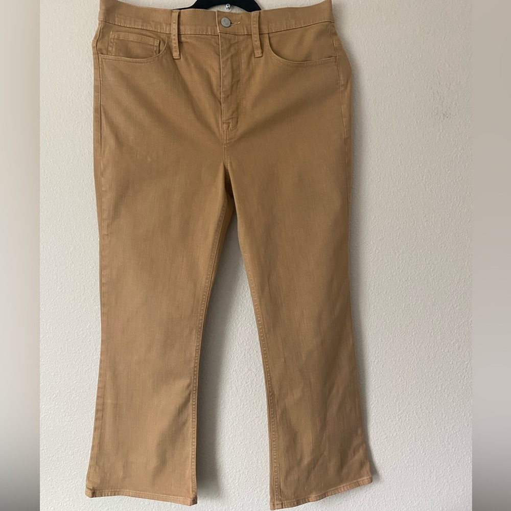 J. Crew Women’s 9”Billie Demi Boot Crop Khaki Denim Pants Size 8